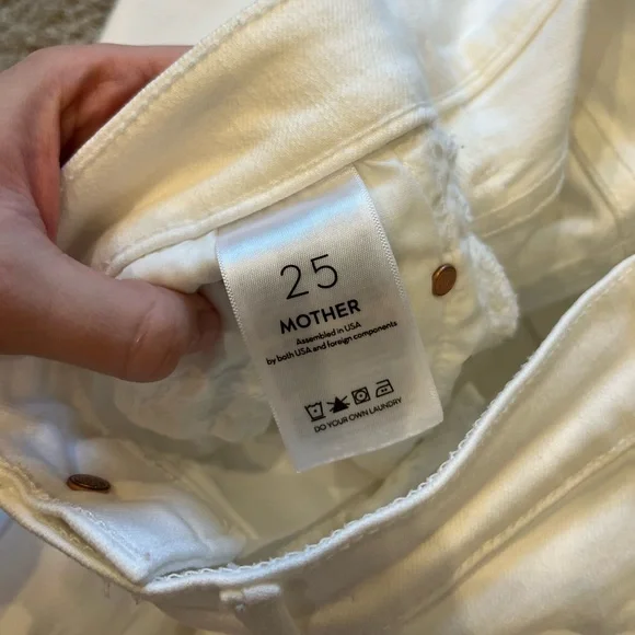 Mother White Fairest Of Them All The Insider Crop Step Fray Jeans Size 25 - Picture 5 of 8